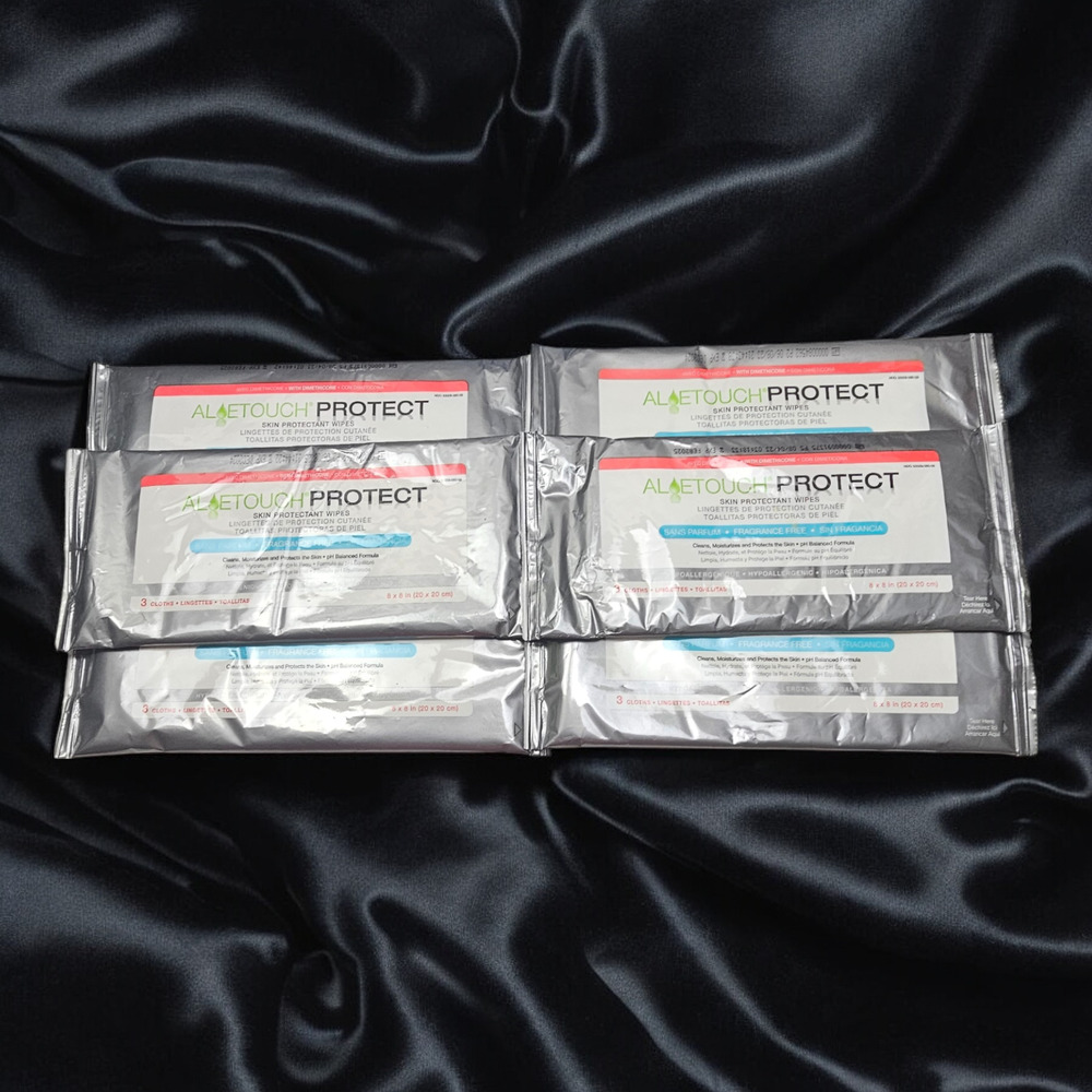 Medline Aloe Touch Skin Protectant Wash Cloths Wipes 8" X 8" MSC095223 6 Pack